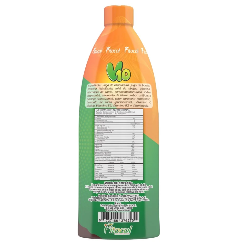 V 10 bebida de chontaduro y borojó para niños x 360 ml - Image 3