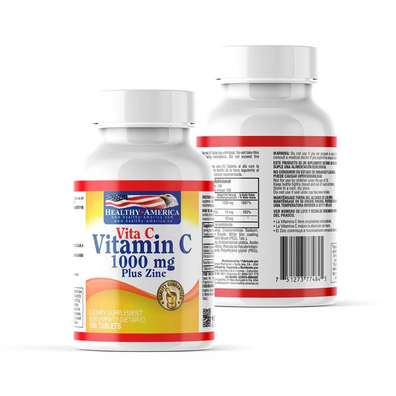 Vitamina C 1000 con zinc mg  x 100 tabletas - Image 3